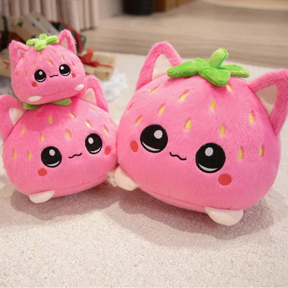 Kawaii Strawberry Cat Plushie - Puppy's Aesthetics