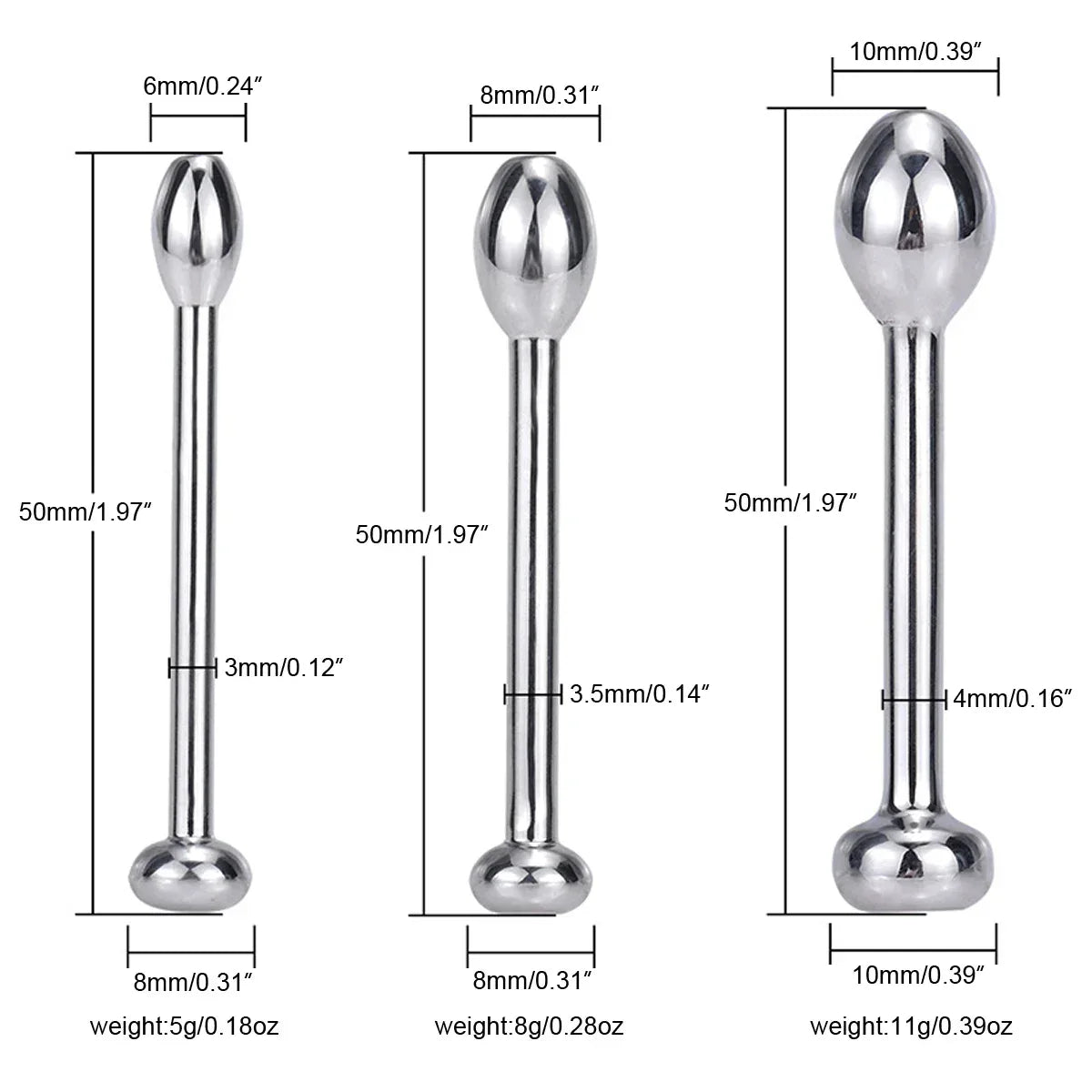 Stainless Steel Metal Dilator Urethral Sound - Puppy's Aesthetics