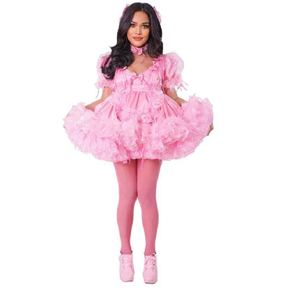 Satin Sissy Ruffle Princess Dress