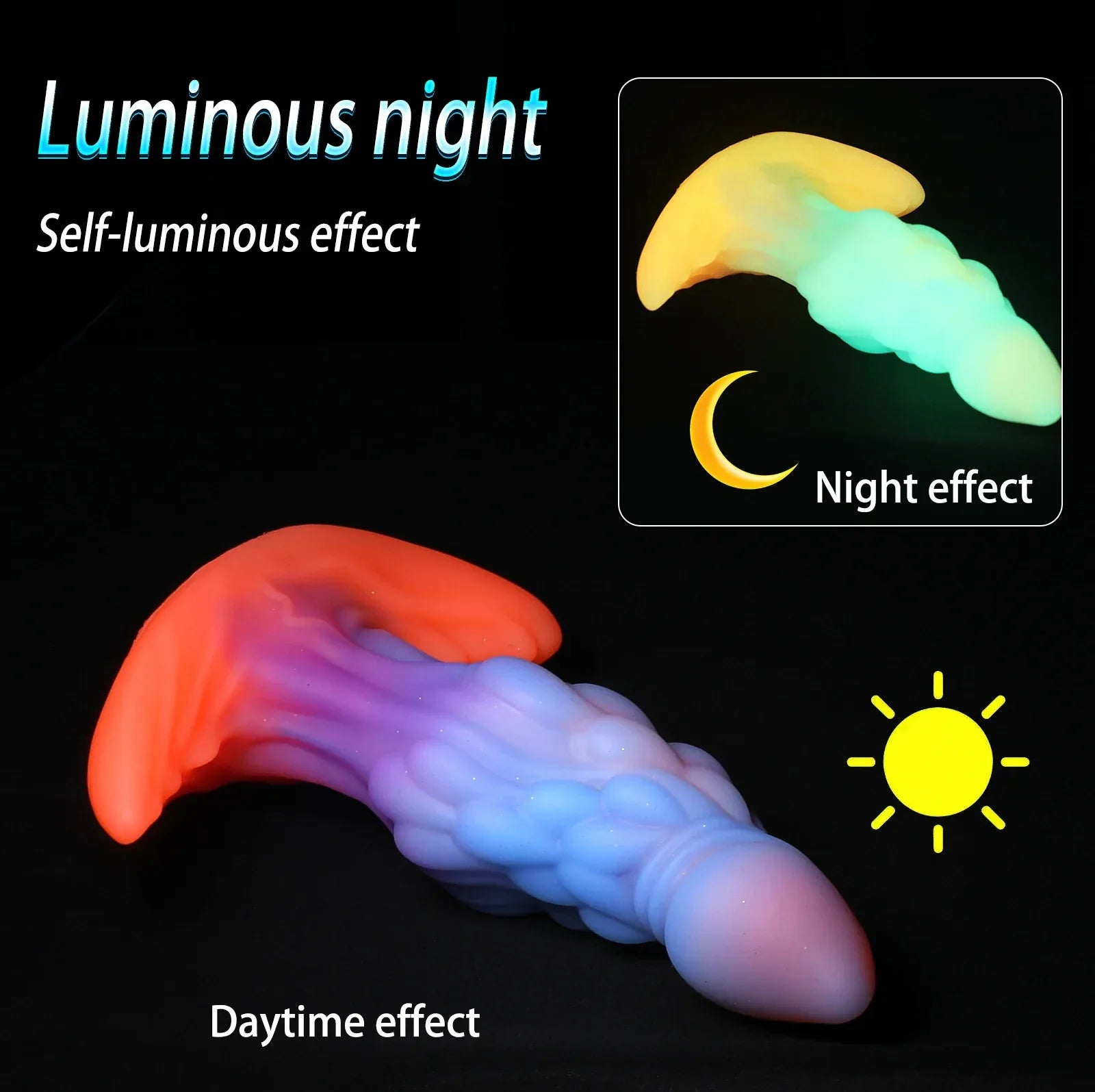 Glow Dragon Silicone Dildo Plug - Puppy's Aesthetics