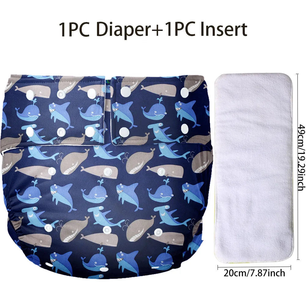 Washable ABDL Cute Cloth Diaper + Insert (Colors)