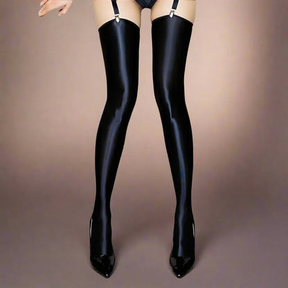 Shiny Elastic Knee High Stockings - Puppy's Aesthetics