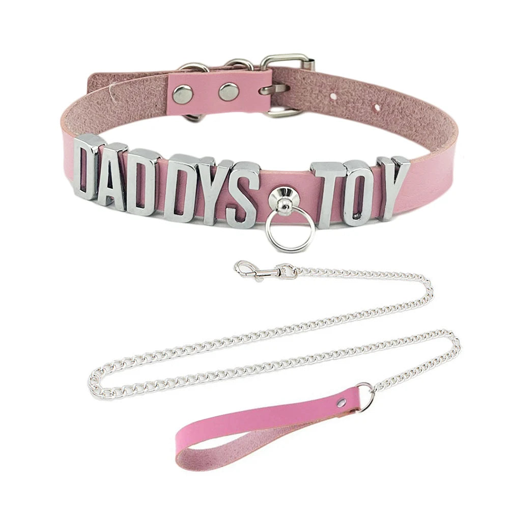 Yes Daddy Pink Collar + Leash (Colors)