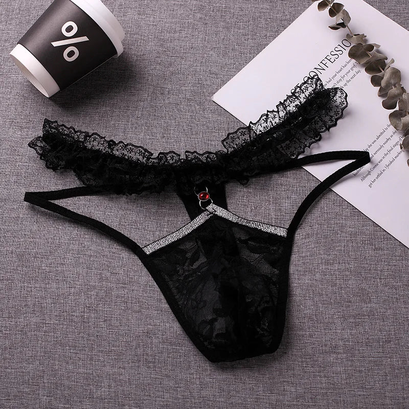 Lace Sheer Sissy Pouch Panties
