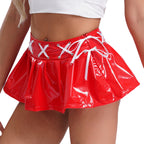 Sissy Wet Look Faux Leather Mini Skirt (Colors)