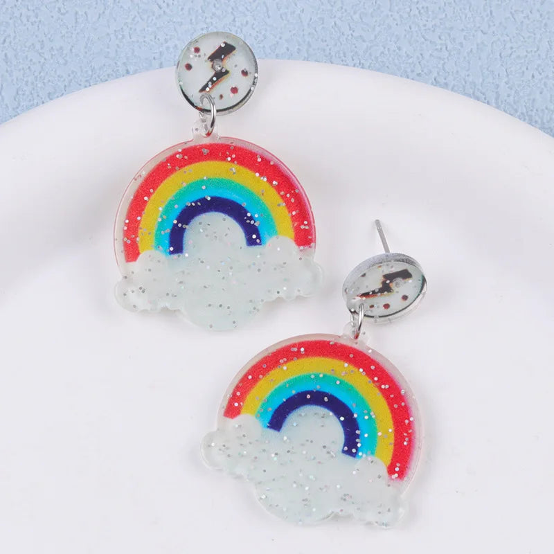 Stormy Skies Rainbow Drop Earrings (Colors) - Puppy's Aesthetics