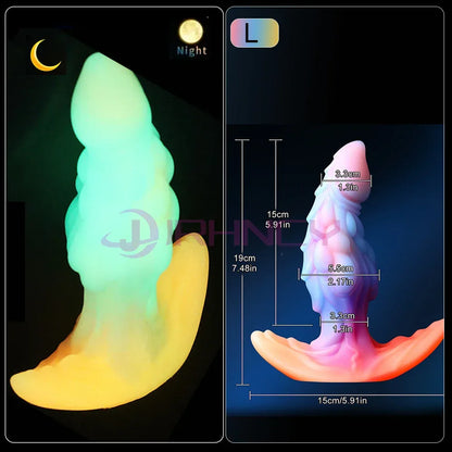Glow Dragon Silicone Dildo Plug - Puppy's Aesthetics