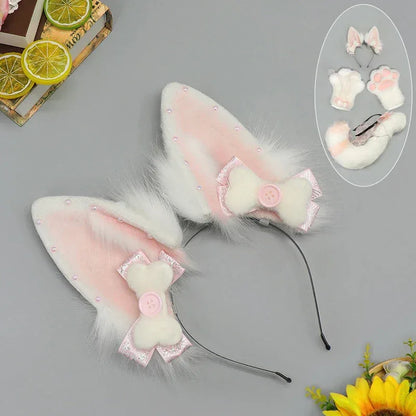 Pink Snowpaw Plush Petplay Accessories - Puppy's Aesthetics