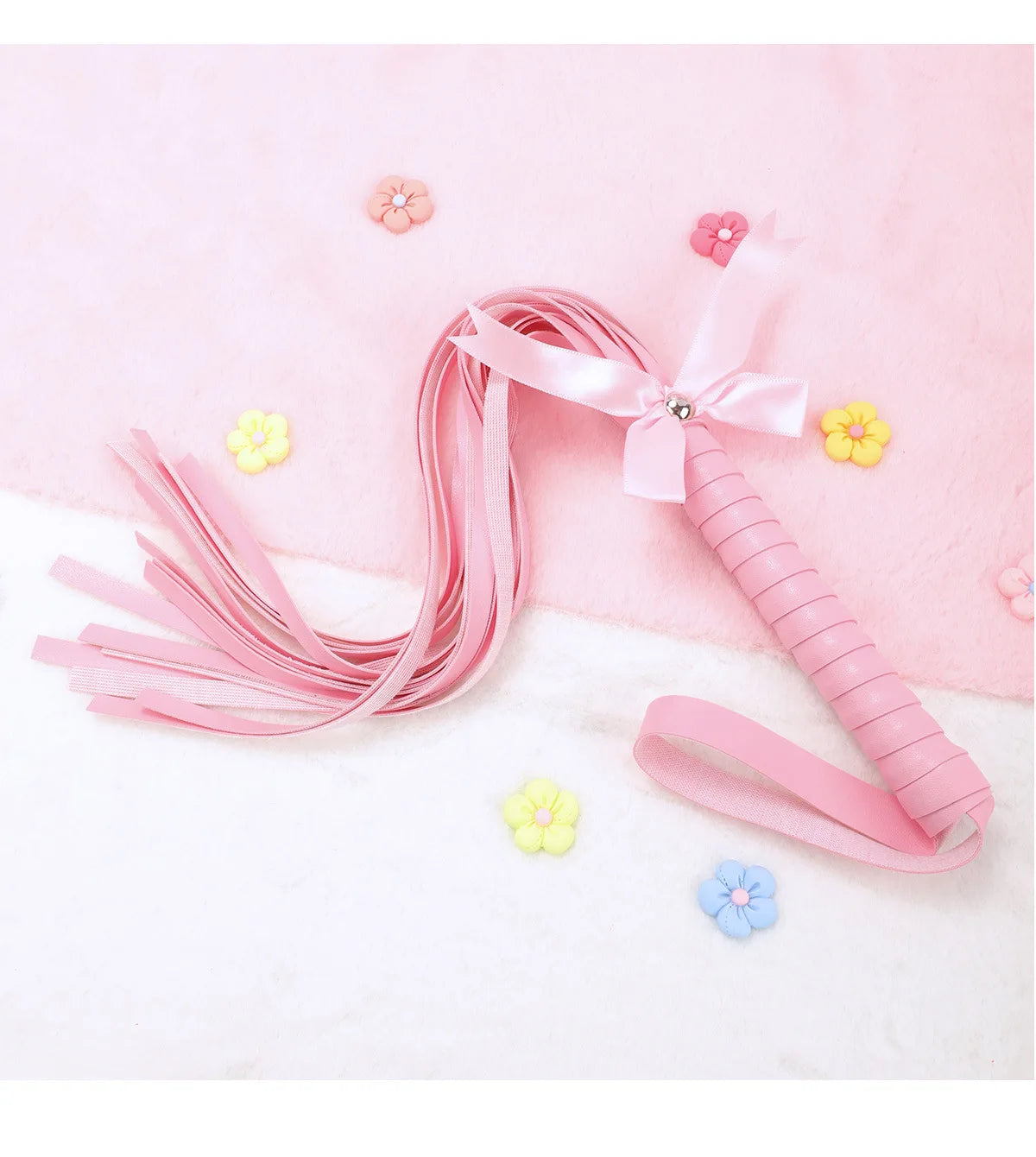 Kawaii Pink PU Leather Bow Flogger (Colors)