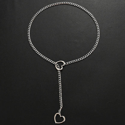 Heart O-Ring Slip Chain Submissive Collar