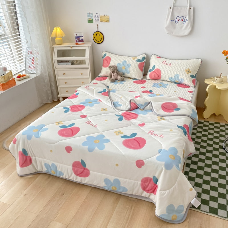 3 Piece Reversible Kawaii Quilt Sets