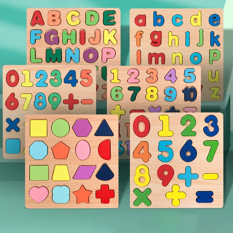Wooden Alphabet & Number Puzzle