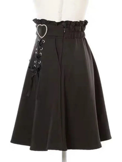 Gothic Heart High Waist Mini Bandage Skirt (Colors)