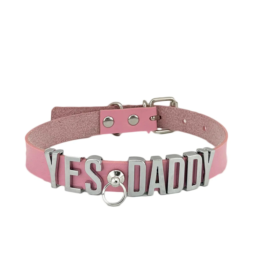 Yes Daddy Pink Collar + Leash (Colors)