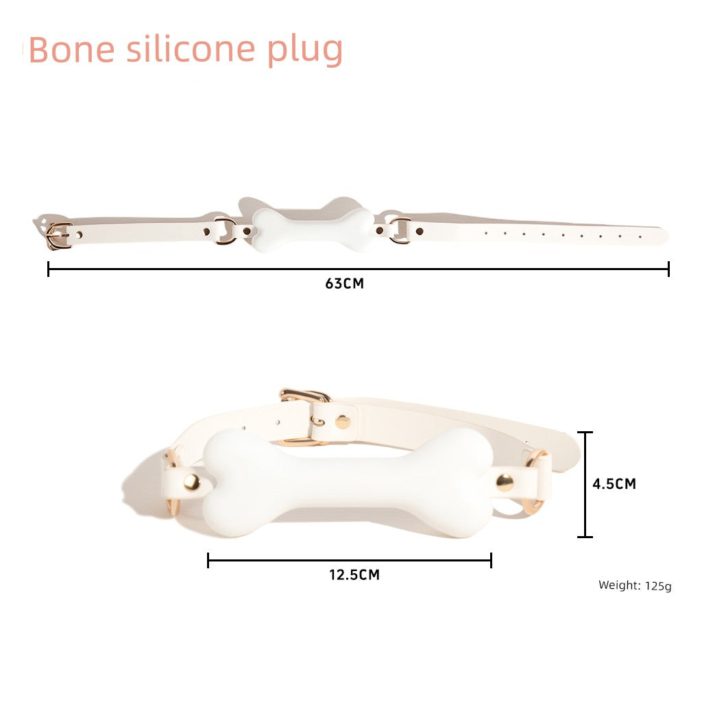 White & Gold Bone Gag