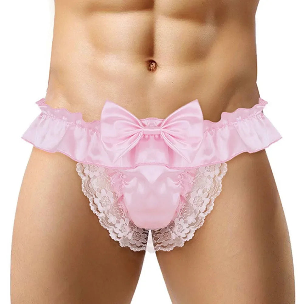 Sugar Kiss Bow Sissy Thong Briefs - Puppy's Aesthetics