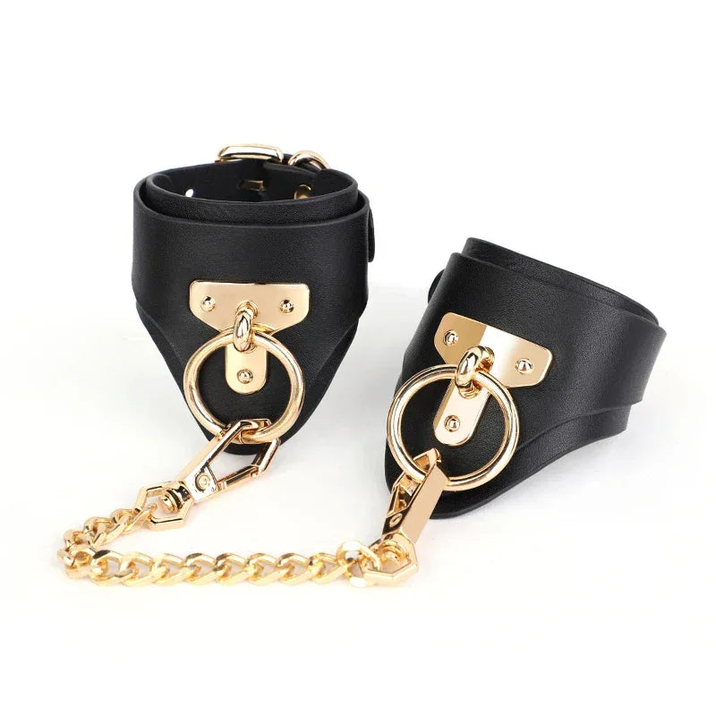 Genuine Leather Bondage Cuffs - Puppy's Aesthetics