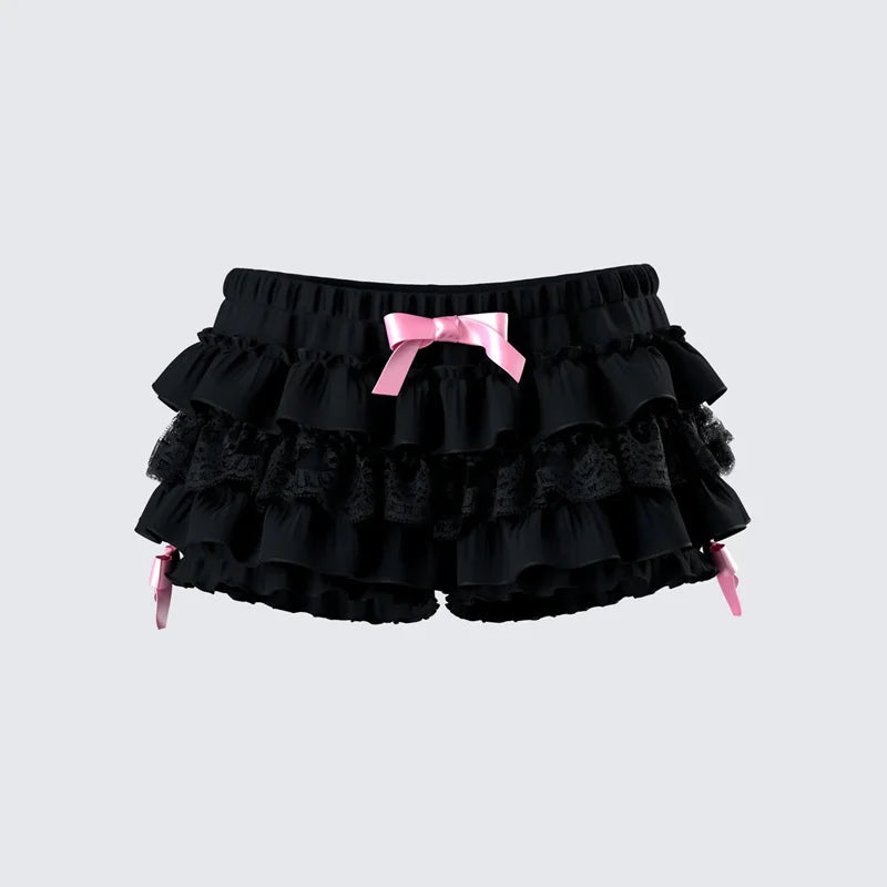 Ruffle Babydoll Shorts with Bows