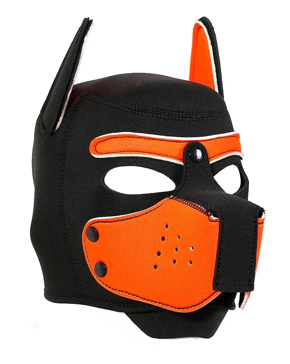 Orange Neoprene Puppy Play Hood