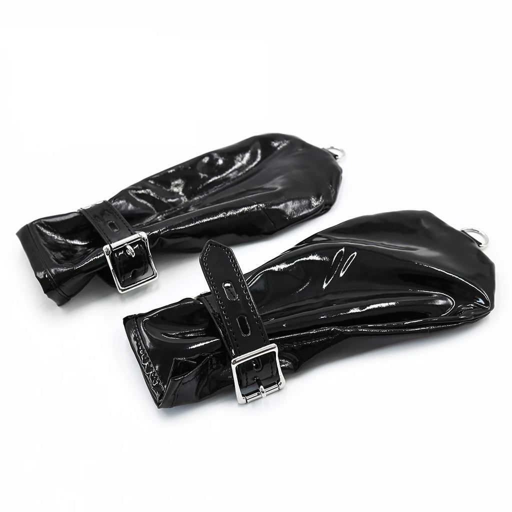 Patent Leather BDSM Mittens Dog Paw Gloves