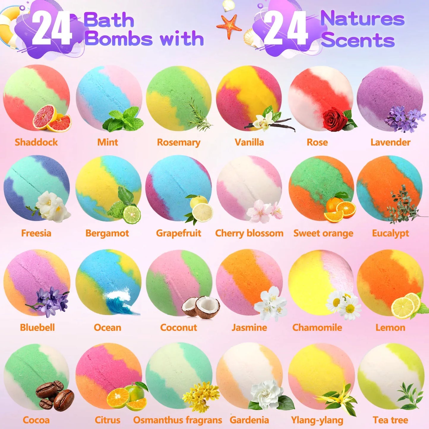 Mystery Fizz Surprise Bath Bomb Collection (24 Pack)