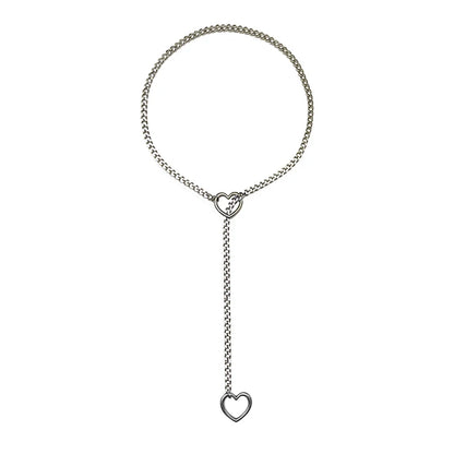 Heart O-Ring Slip Chain Submissive Collar