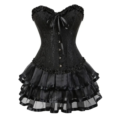 Plus Size Corset Dress & Tutu Skirt Set - Puppy's Aesthetics