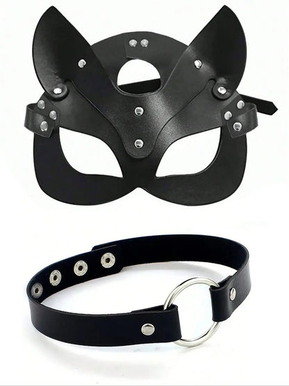 Midnight Purrfection Cat Mask & Collar Set - Puppy's Aesthetics