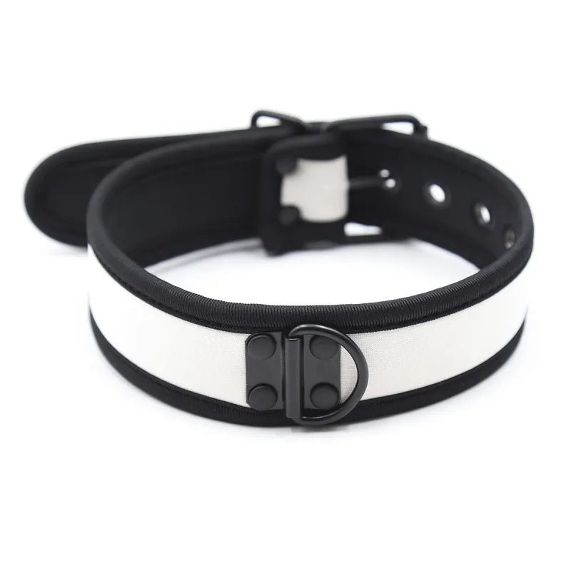 White Neoprene Puppy Play Collar