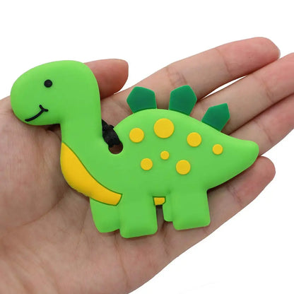 2Pcs Silicone Dinosaur Chew Teether Necklace