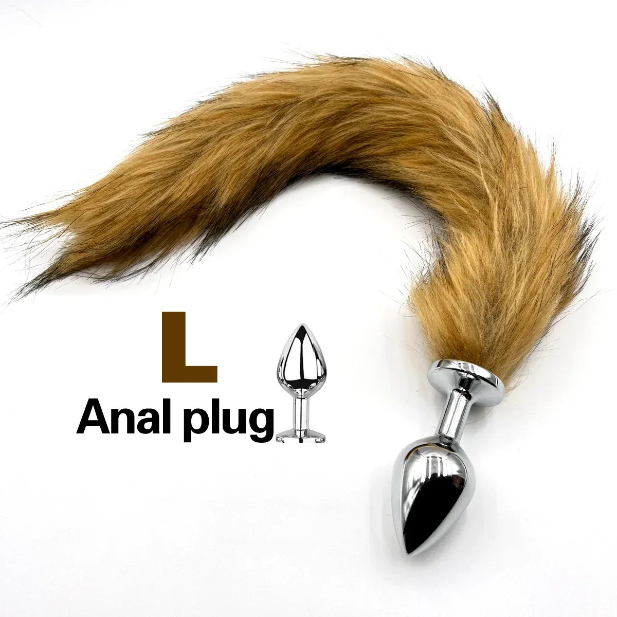 Brown Wolf Tail Stainless Steel Plug - Puppy's Aesthetics