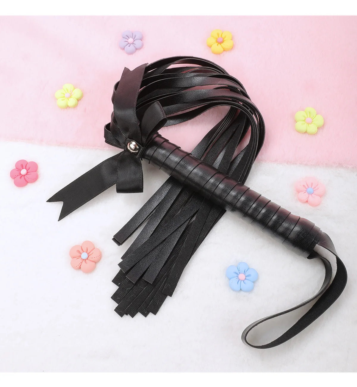 Kawaii Pink PU Leather Bow Flogger (Colors)