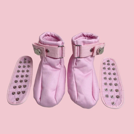 Pink Magnetic Locking Restraint Booties (Small–Large)