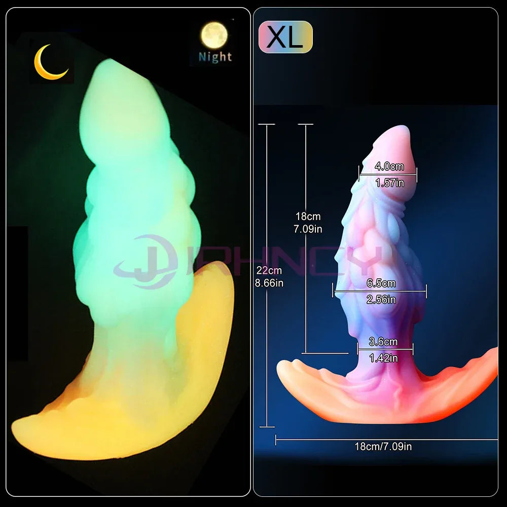 Glow Dragon Silicone Dildo Plug - Puppy's Aesthetics