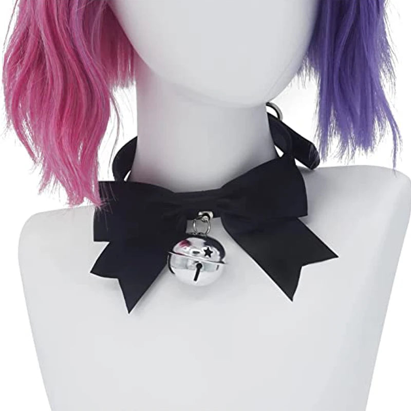 Cute Pink Ribbon Bell Collar + Leash (Colors)