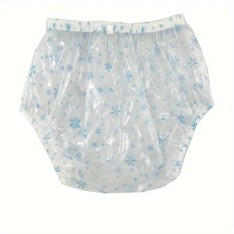 ABDL High Waist Snowflakes PVC Diaper Cover - Puppy's Aesthetics