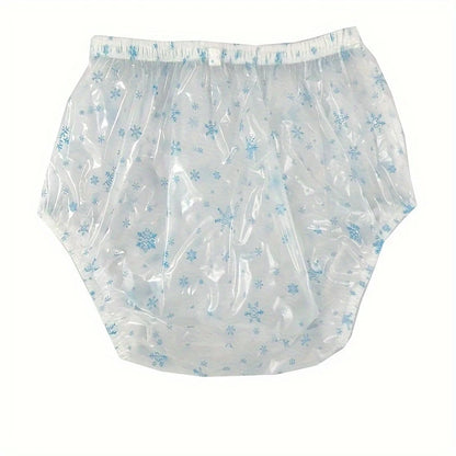 ABDL High Waist Snowflakes PVC Diaper Cover - Puppy's Aesthetics