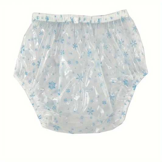 ABDL High Waist Snowflakes PVC Diaper Cover - Puppy's Aesthetics