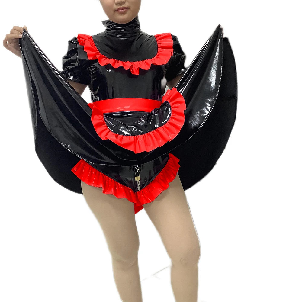 Sissy Lockable PVC Lolita Maid Dress