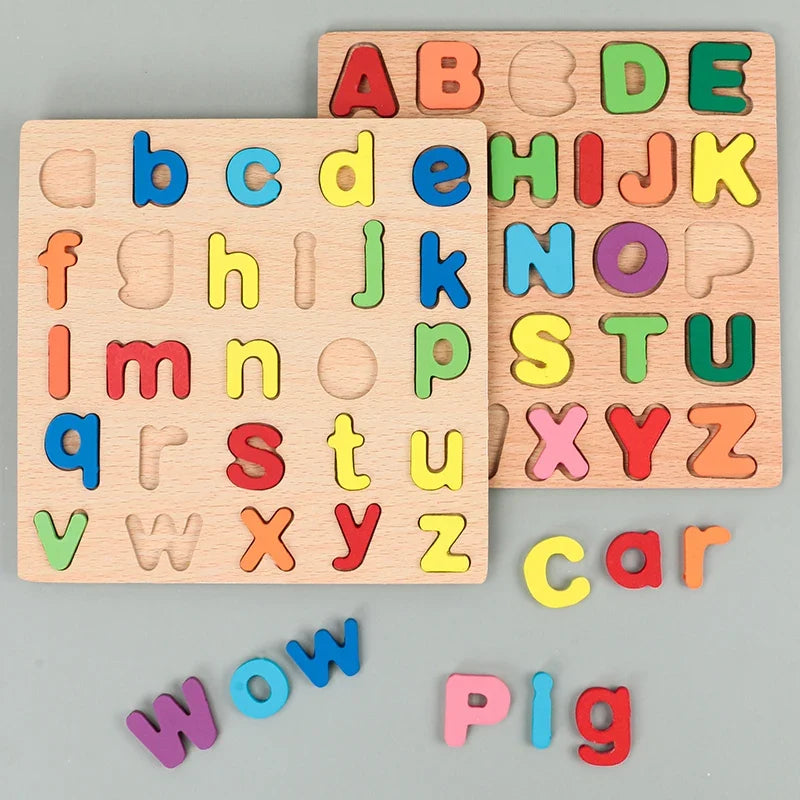 Wooden Alphabet & Number Puzzle