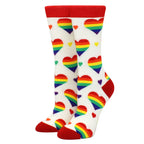 Love Rainbow Hearts Mid-Tube Socks