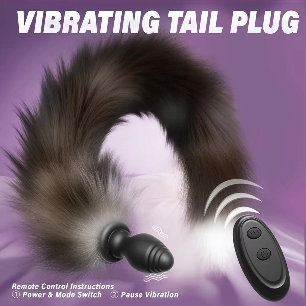 Vibrating Soft Petplay Anal Tail