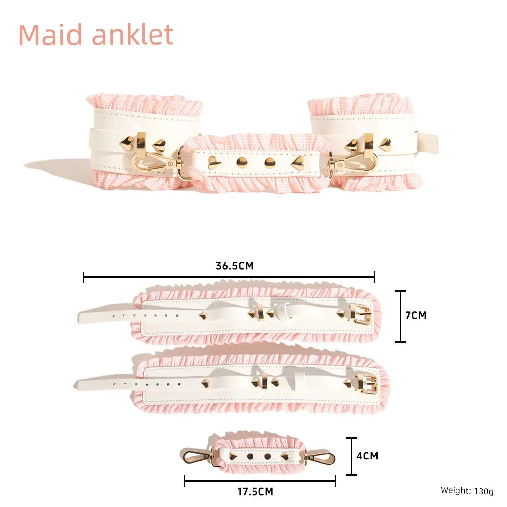 Princess Pink Lace Handcuff & Collar Set - Puppy's Aesthetics