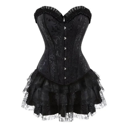 Plus Size Corset Dress & Tutu Skirt Set - Puppy's Aesthetics