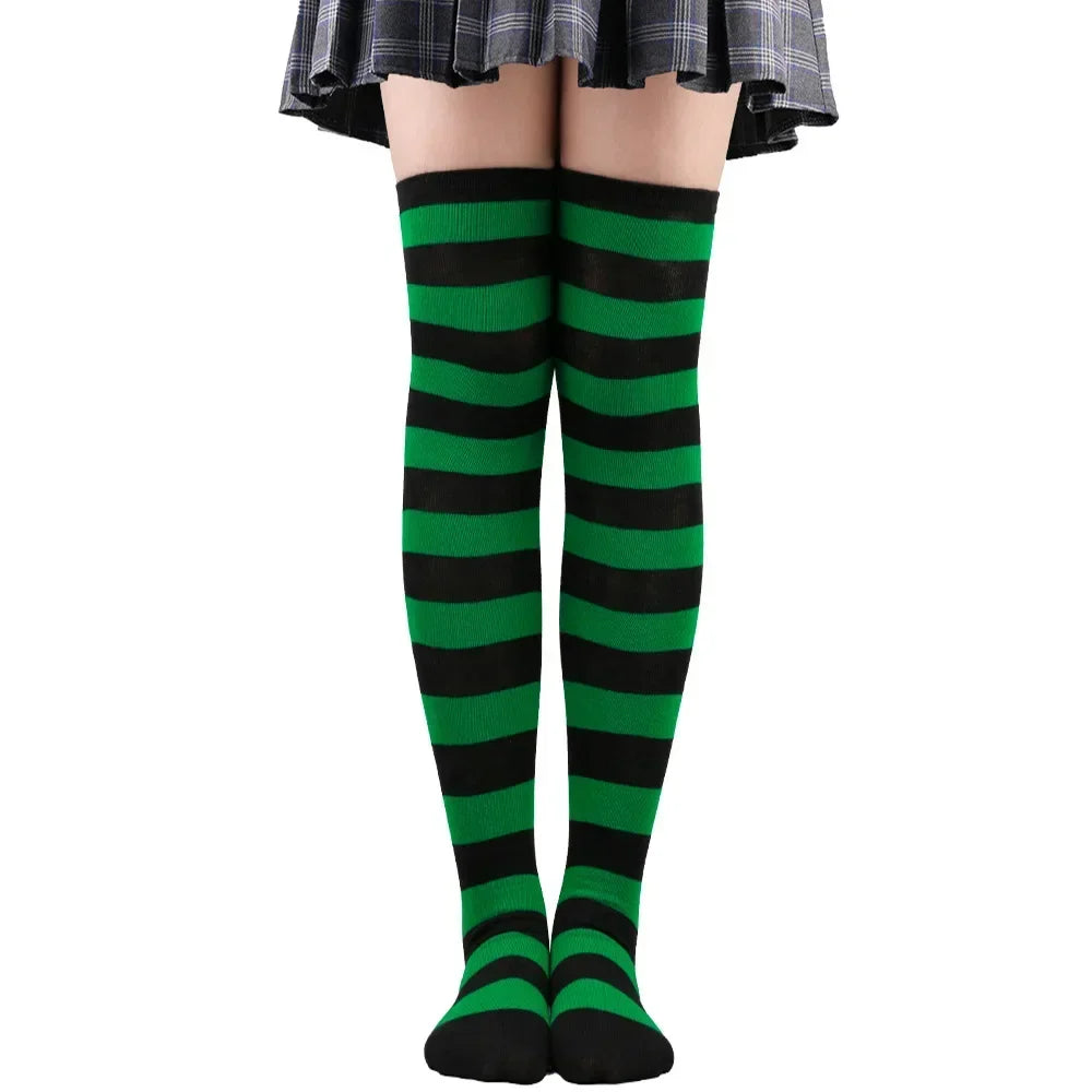 Sweet Stripe Thigh High Stockings (Colors)