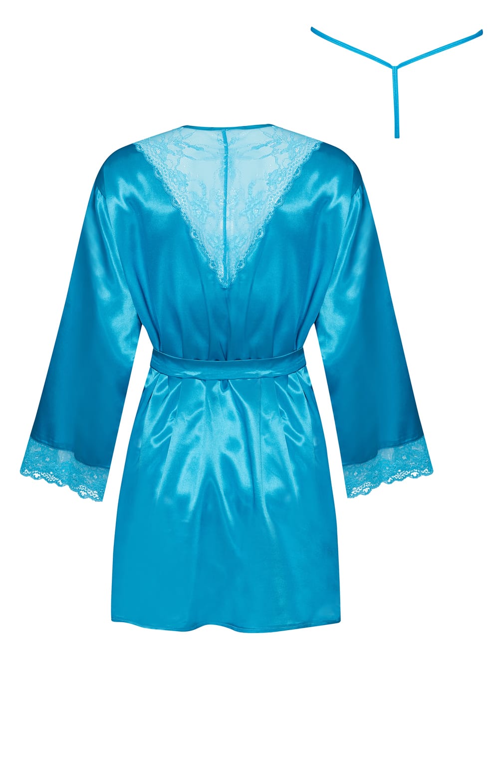 Sherie Satin Peignoir Robe (Turquoise)