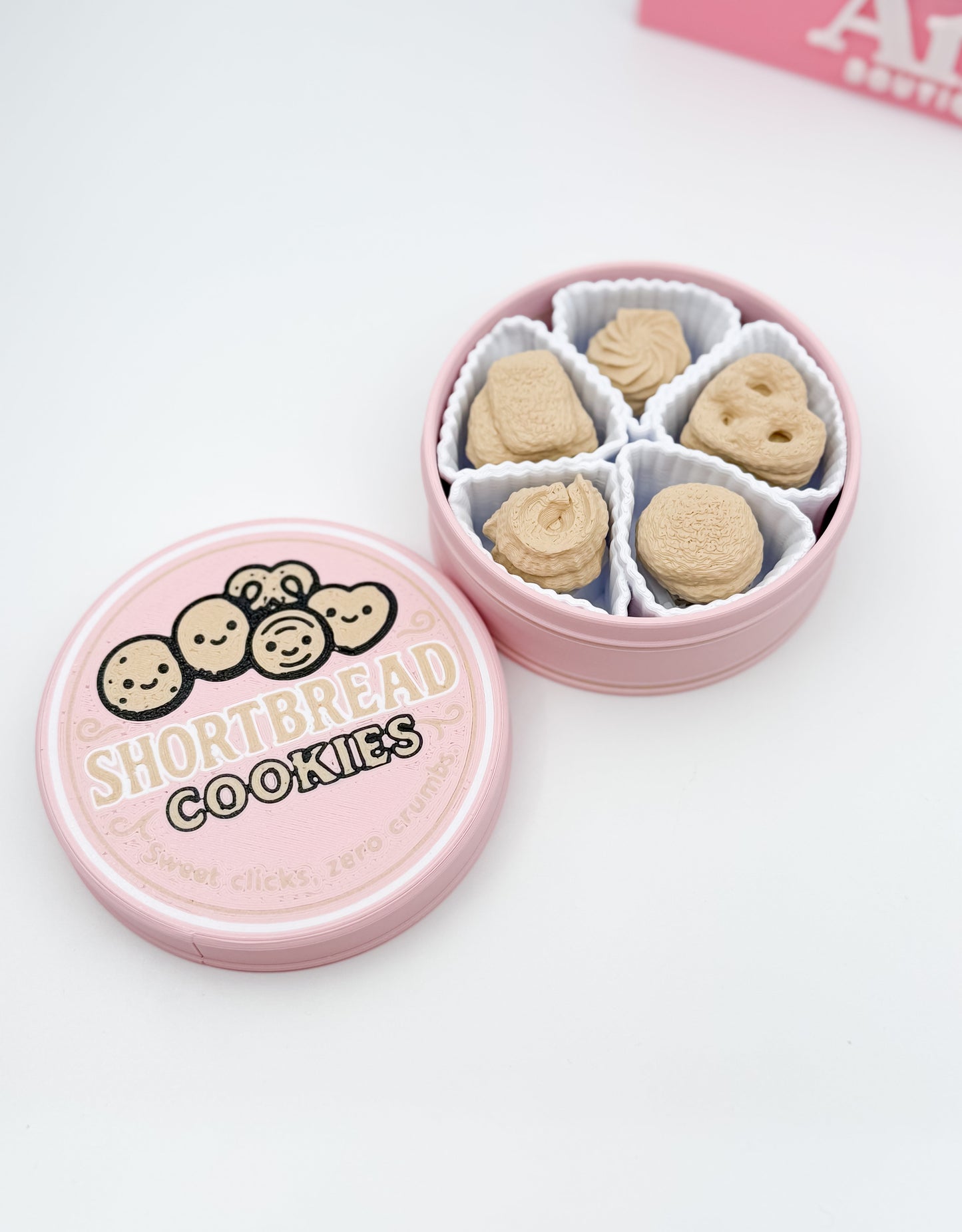 SHORTBREAD COOKIE TIN FIDGET – PASTEL PINK EDITION 🍪✨