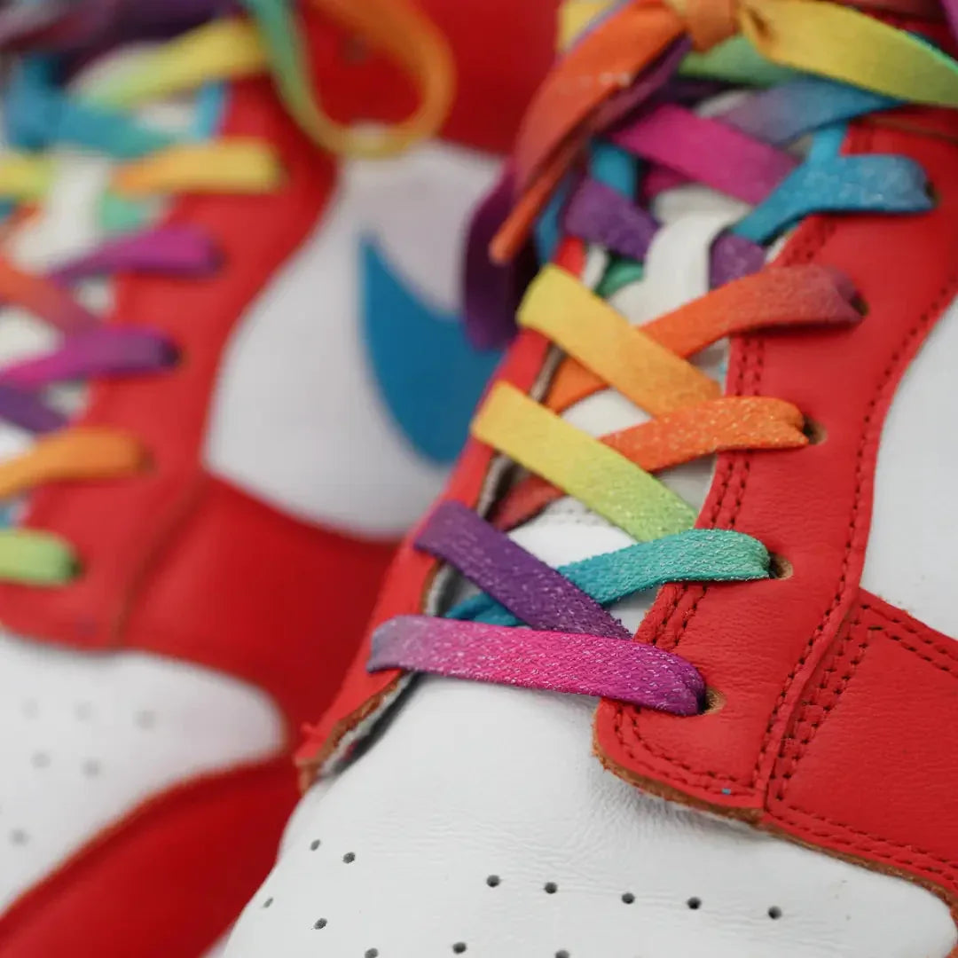 Sparkly Prime Rainbow Elastic Shoelaces - Puppy's Aesthetics