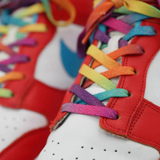 Sparkly Prime Rainbow Elastic Shoelaces - Puppy's Aesthetics