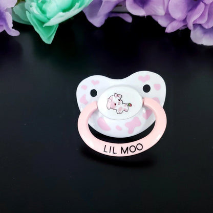 Adult Pacifier - Sweet Pink Cow - Puppy's Aesthetics